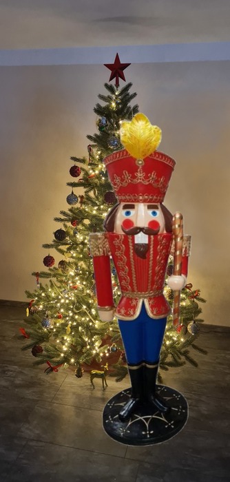 Jodsen Weihnachts-Nussknacker Soldat 25cm - Traditionelle Holzfigur In Blau Für Festliche Dekoration