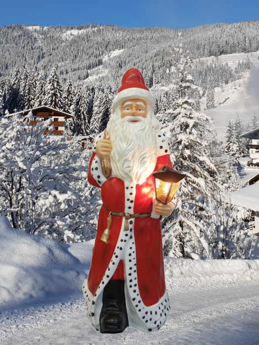 Lebensgroße Weihnachtsmann Pappfigur – 180 Cm Hoch, Selbststehend, Perfekt Für Weihnachtsdekoration Zuhause