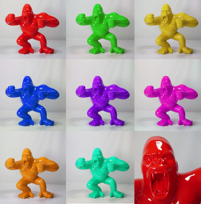 Gorilla Figur Einfarbig Dekofigur Gartenfigur BLACKFORM BLACKFORM
